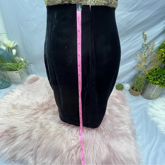 Venus sequence beaded tan top velvet skirt body on evening/club dress size 2 - Picture 7 of 16